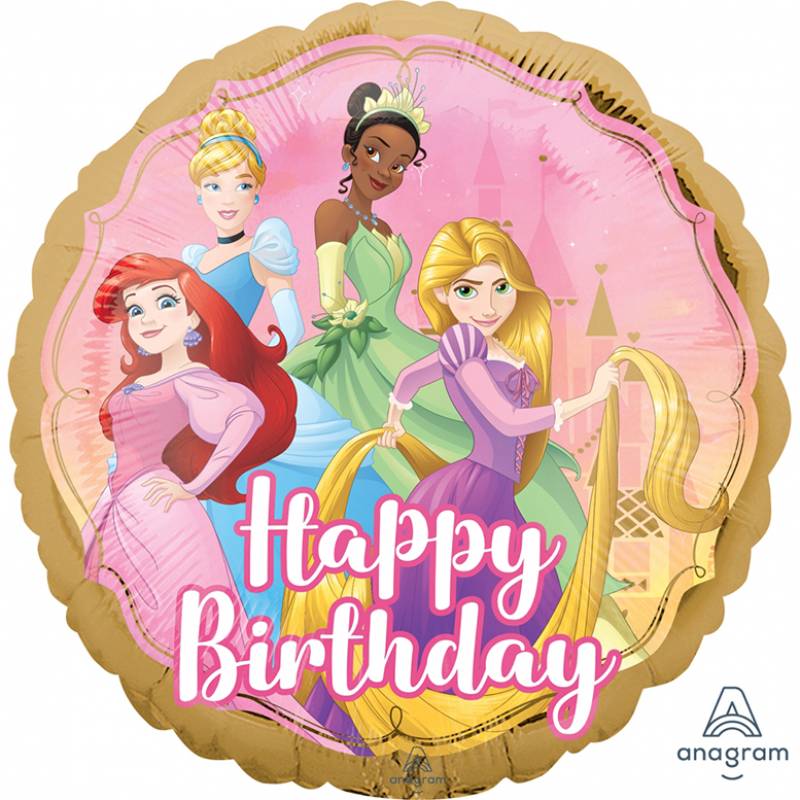 18" Disney Princesses Happy Birthday Round Foil Balloon