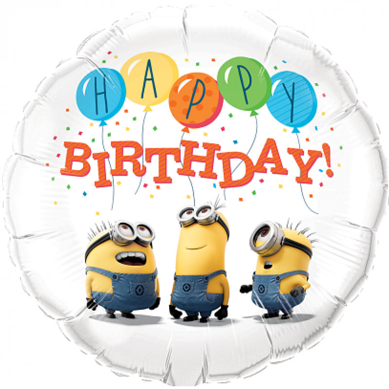 18" Pixar Minions Happy Birthday Round Foil Balloon