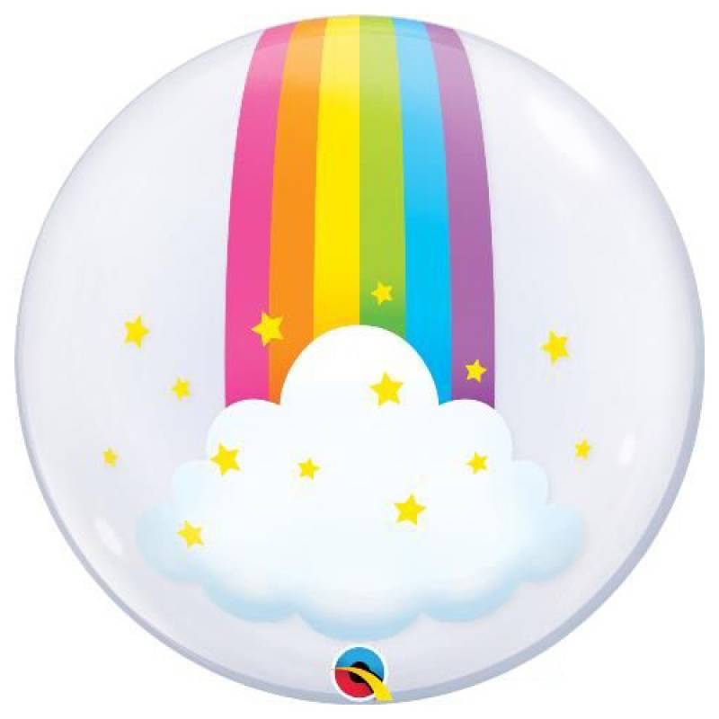24″ Sparkly Rainbow Bubble Balloon