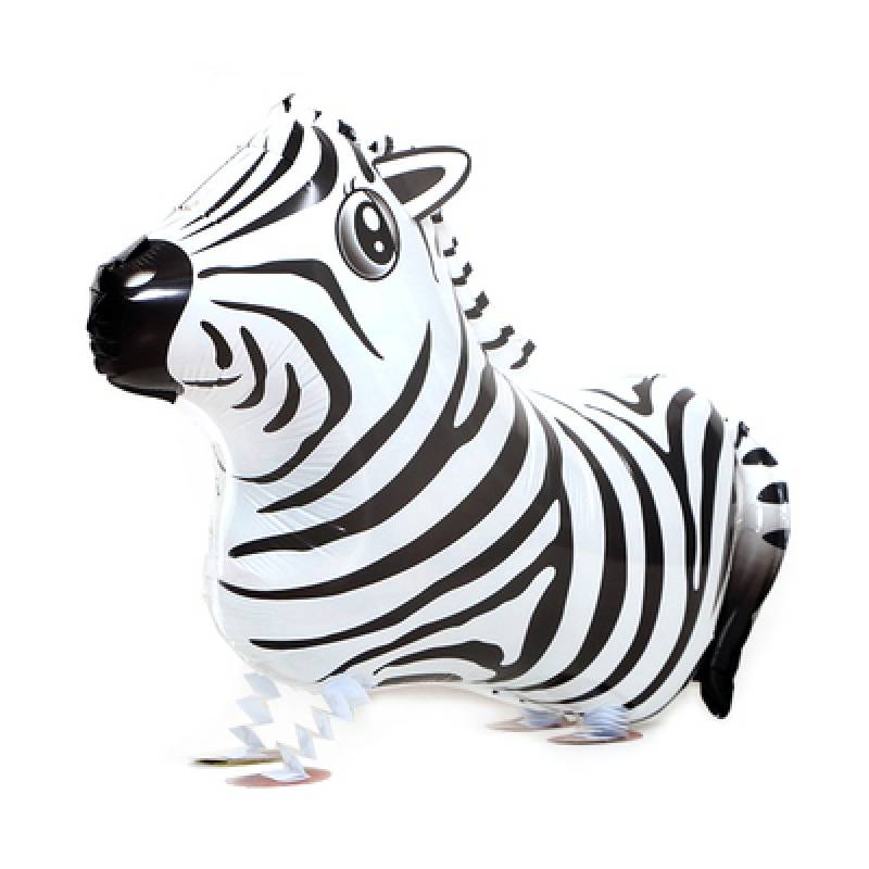 26" x 16" Zesty Zebra Walking Pet Foil Balloon