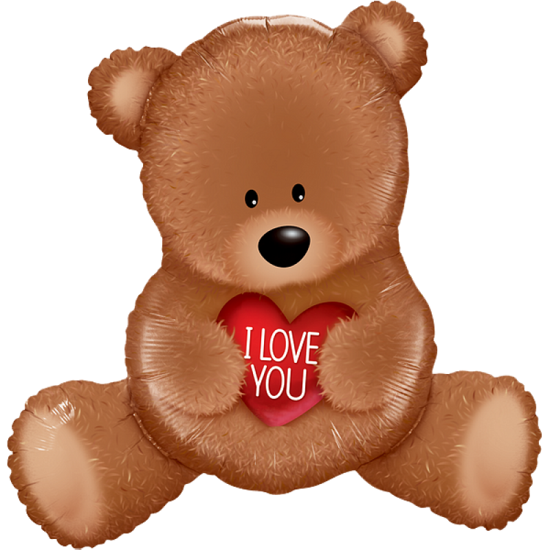 35" I Love You Teddy Bear Shape Foil Balloon