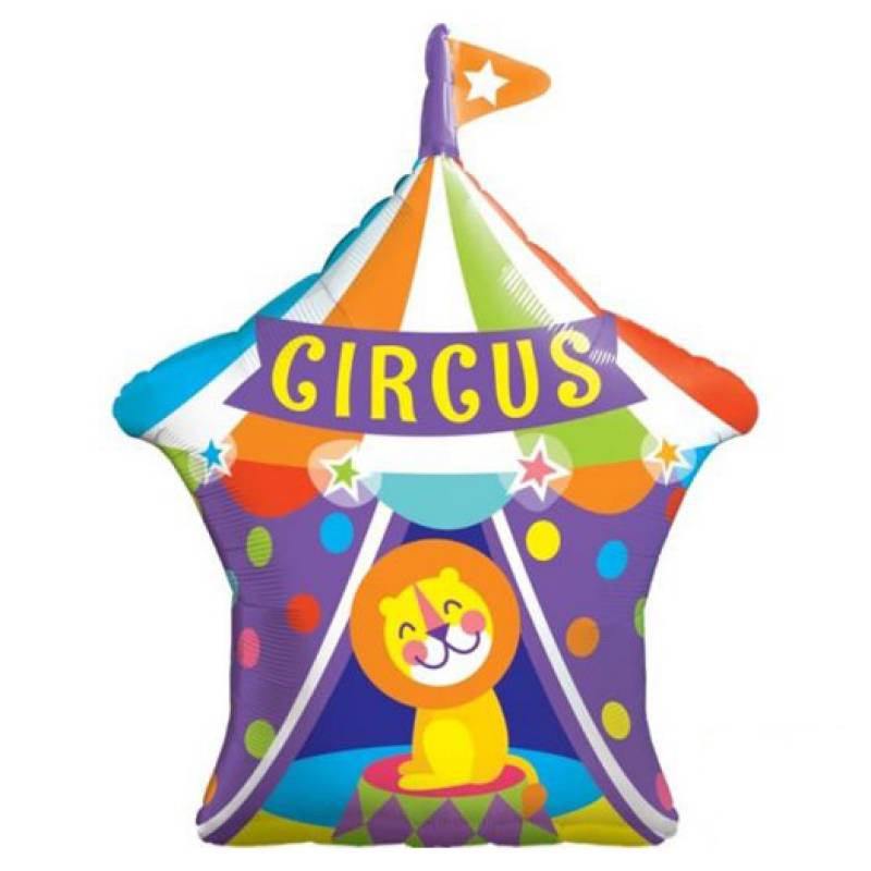 36″ Circus Tent with Lion Shape Foil Balloon
