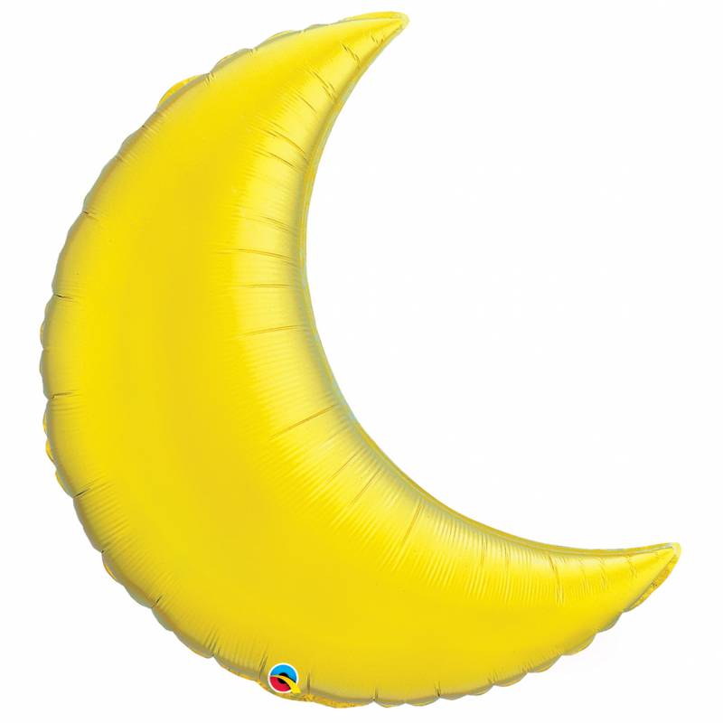 9'' Citrine Yellow Crescent Moon Shape Foil Balloon