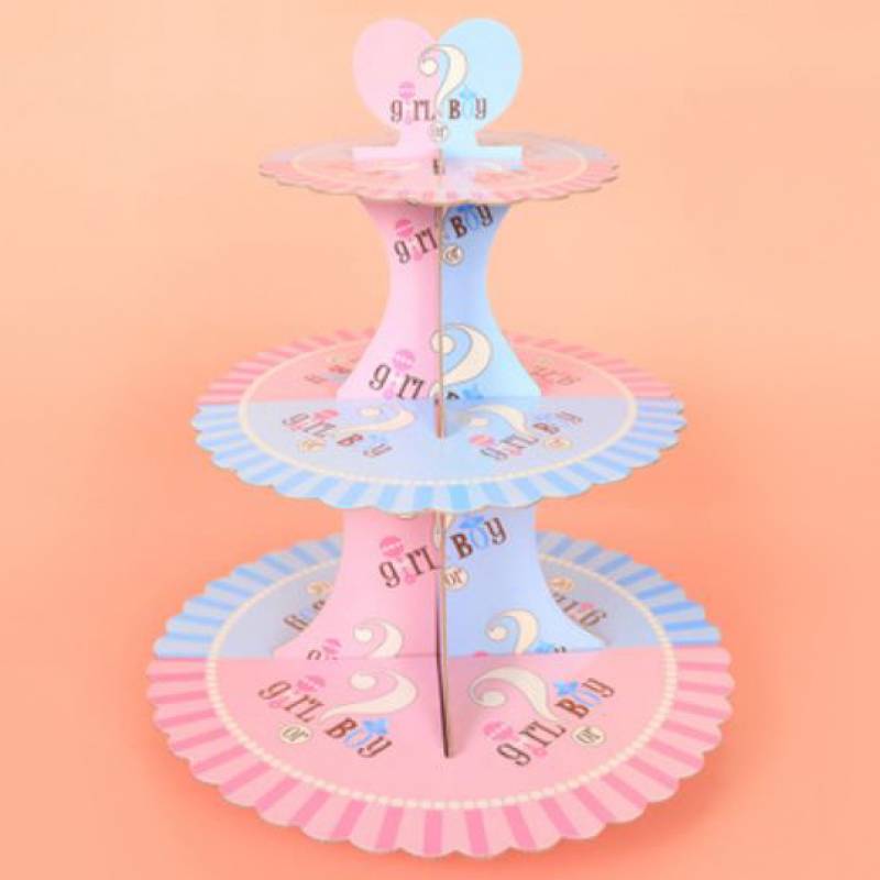 Gender Reveal 3 Tier Cupcake Stand