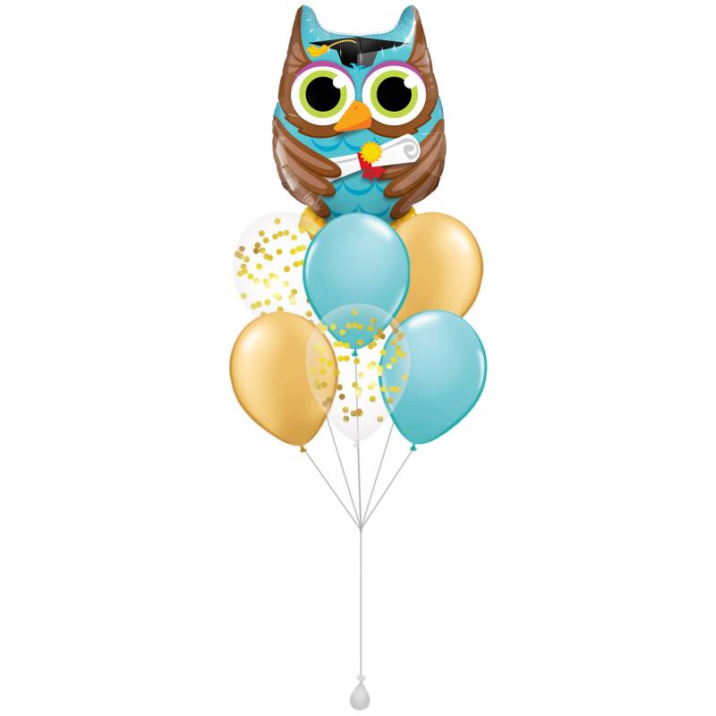 Graduate Owl Shape Foil Balloon Bouquet