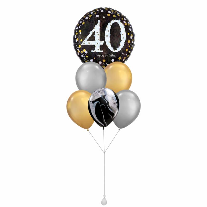 Happy Birthday (40) Sparkles Round Foil Balloon Bouquet