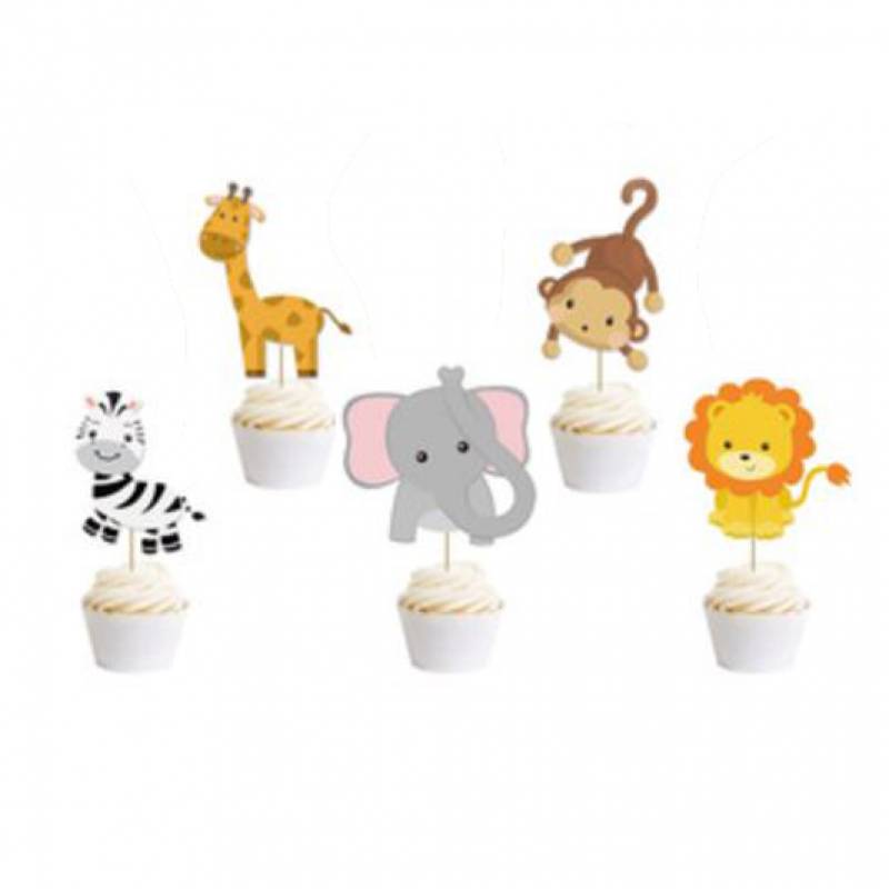 Safari Animal Fun Cupcake Topper Set