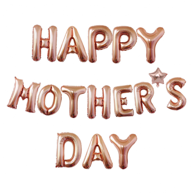 Happy Mother's Day Rose Gold Alphabet Foil Balloon Set