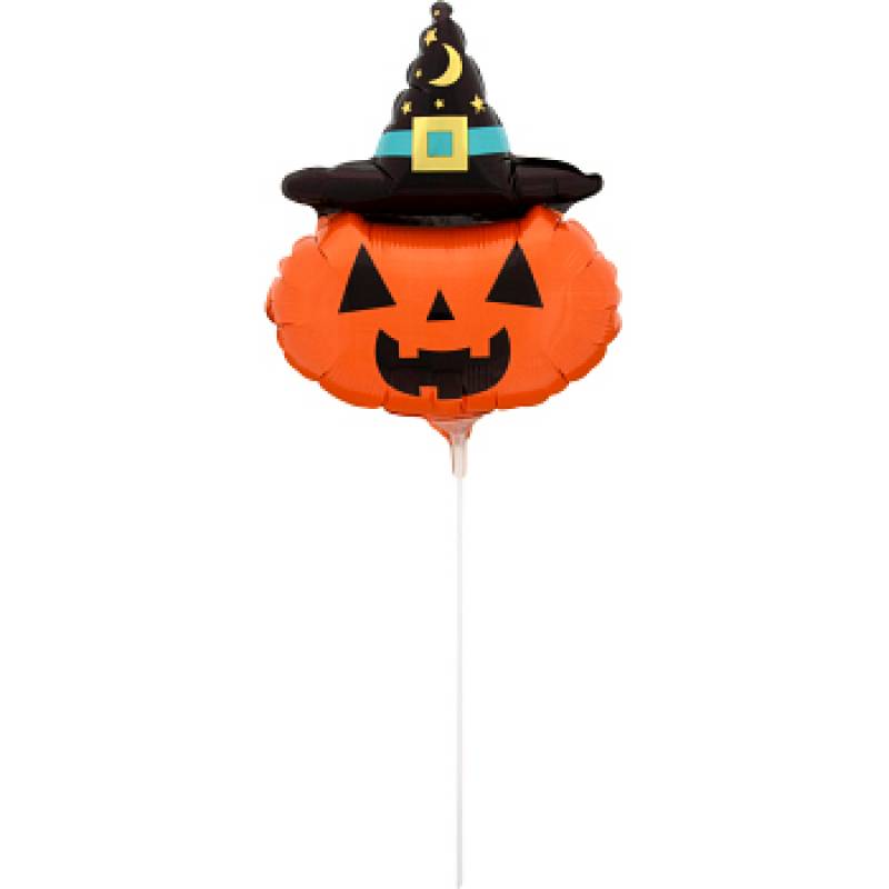 10" Pumpkin Witch Mini Shape Foil Balloon
