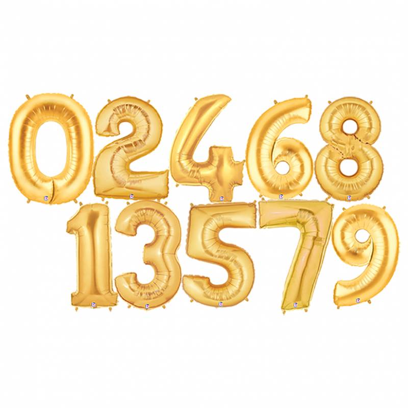 14" Metallic Gold Number Mini Shape Foil Balloon
