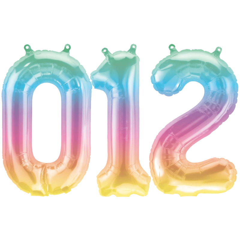 16'' Jelli Ombre Number Shape Foil Balloon