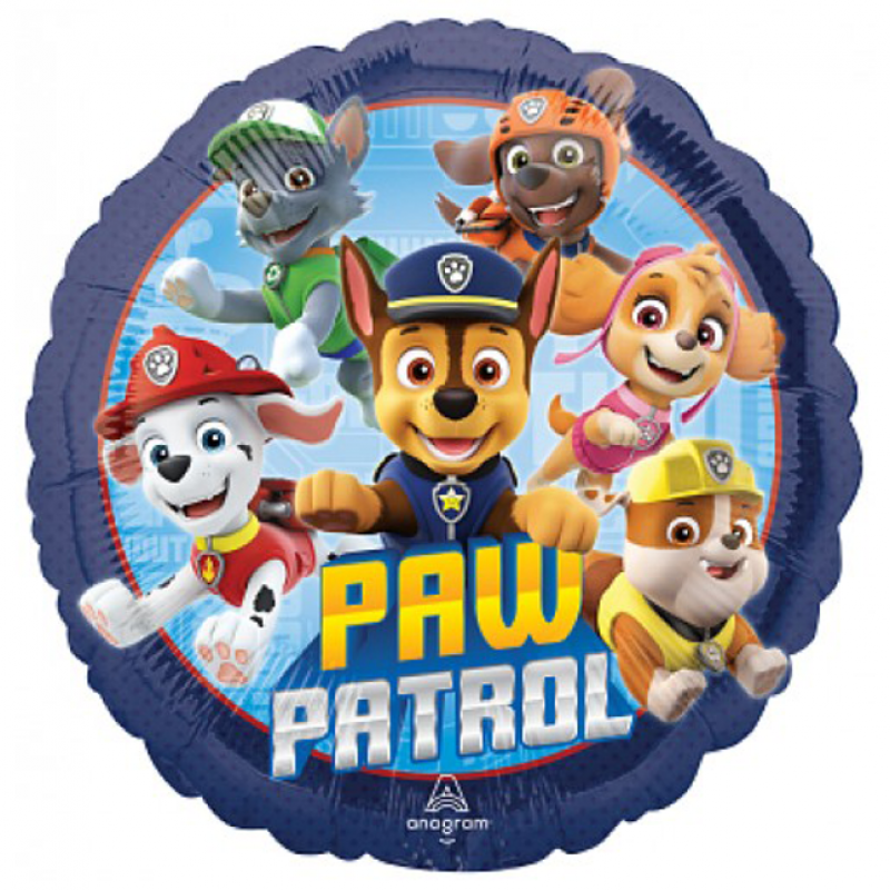 18" Paw Patrol on a Roll Round Foil Balloon