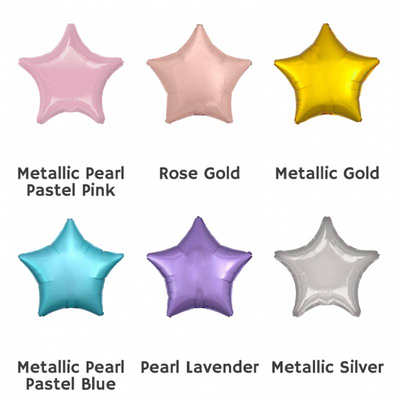 19" Metallic Colour Star Shape Foil Balloon