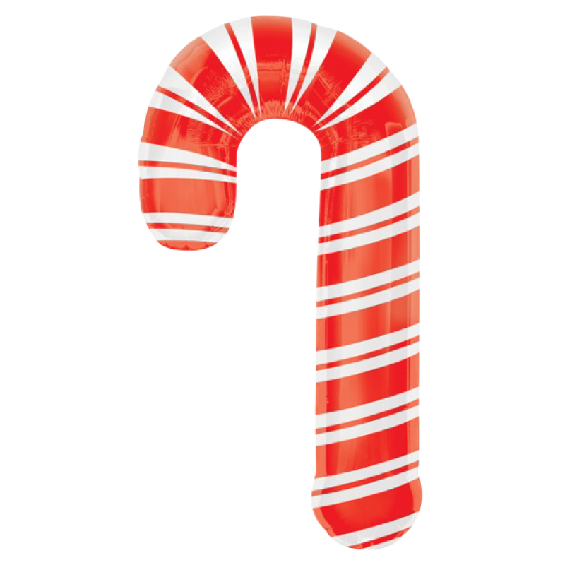 20" x 37" Red Candy Cane Shape Foil Balloon