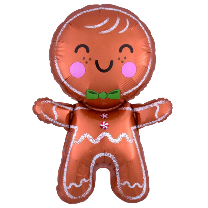 22" x 31" Jolly Gingerbread Man Shape Foil Balloon