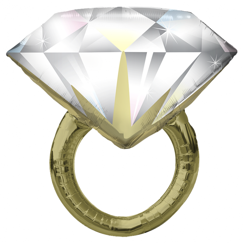 37'' Diamond Wedding Ring Shape Foil Balloon