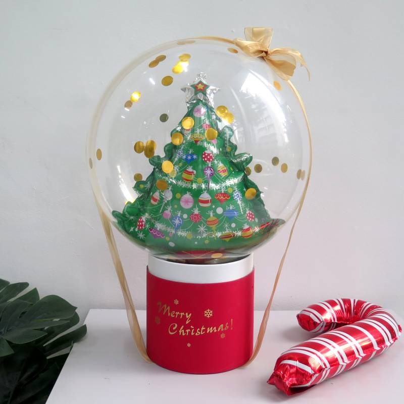 Christmas Tree Crystal Clear Balloon Gift Box